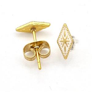 Stainless Steel earring studs Gold Plated, approx 4-8mm