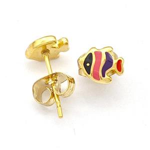Stainless Steel earring studs Gold Plated, approx 6-7mm