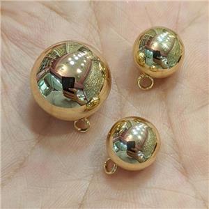 216 Stainless Steel Ball Pendant Hollow Round Gold Plated, approx 20mm