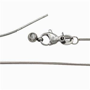 Raw Stainless Steel Snake Necklace Chain, approx 0.9mm, 42cm length