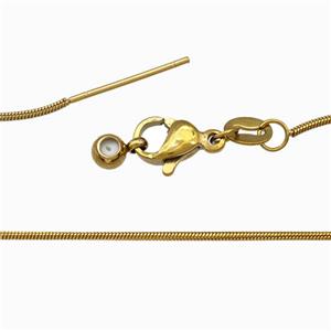 Stainless Steel Snake Necklace Chain Gold Plated, approx 0.9mm, 42cm length