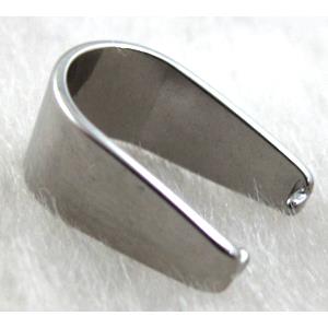 Stainless Steel Hinge Bail, platinum plated, 9x12mm