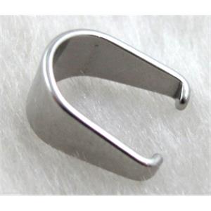 Stainless Steel Hinge Pinch Bail, platinum plated, 8x10mm
