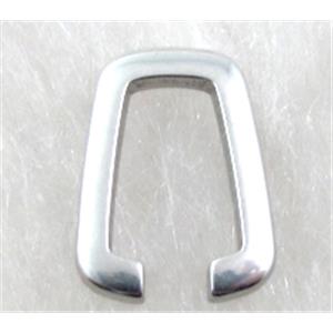 Stainless Steel Hinge Pinch Bail, platinum plated, 10x13mm