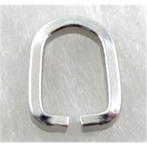 Stainless Steel Hinge Pinch Bail, platinum plated, 8x11mm