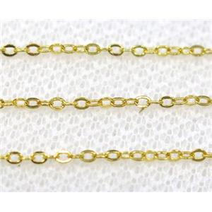stainless steel chain, unfaded gold plated, approx 1.5x2mm