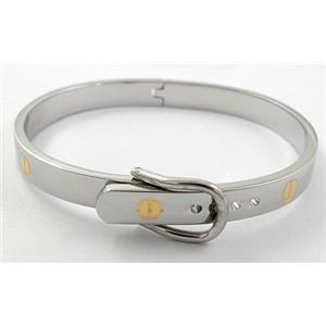Stainless Steel Bangle, 6.5mm wide, 50x60mm