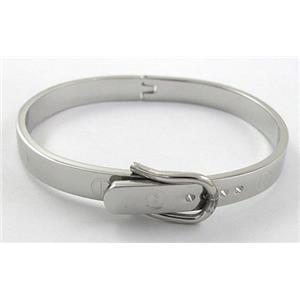 Stainless Steel Bangle, 6.5mm wide, 50x60mm