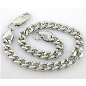 Stainless steel Bracelet, approx 6x9mm,9 inch (23cm) length