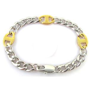 Stainless steel Bracelet, approx 7x10mm, 10x16mm, 7.5 inch (19cm) length