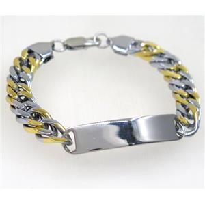 Stainless Steel Bracelet, approx 10x17mm, 20cm length