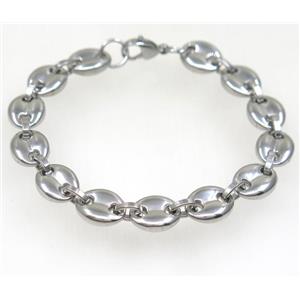 Stainless Steel Bracelet, approx 11x14mm, 20cm length