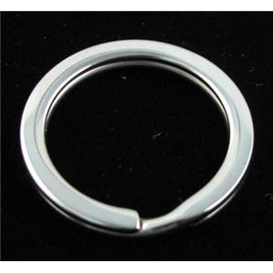 Stainless Steel Ring Keychain Platinum Plated, 32~33mm dia