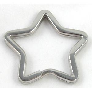 Stainless Steel Star Keychain, 35mm dia