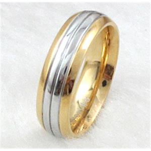 Stainless steel Ring, gold plated, inside: 17.5mm dia