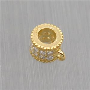 Sterling Silver hanger pave zircon, gold plated, approx 4.5-6mm