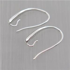 Sterling Silver Hook Earrings, platinum plated, approx 8-15mm