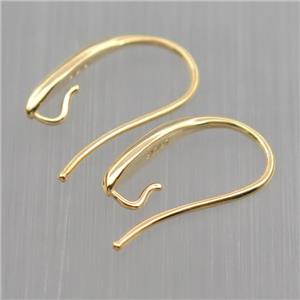 Sterling Silver Hook Earrings, gold plated, approx 8-15mm