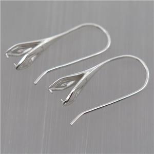 Sterling Silver hook Earrings with bail, platinum plated, approx 15-30mm