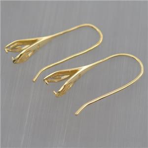 Sterling Silver hook Earrings with bail, gold plated, approx 15-30mm