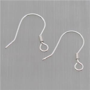 Sterling Silver hook Earrings, platinum plated, approx 12-15mm