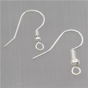 Sterling Silver hook Earrings, platinum plated, approx 12-17mm