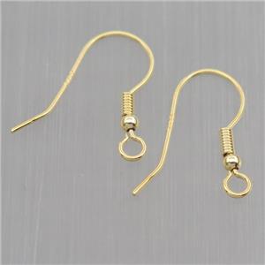 Sterling Silver hook Earrings, gold plated, approx 12-17mm