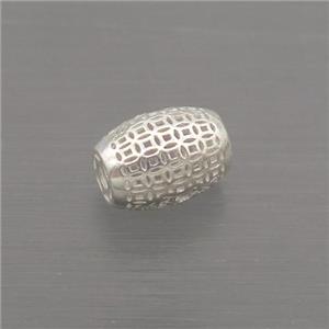 Sterling Silver Beads Barrel Hollow, approx 5.5-7.5mm