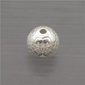 Sterling Silver Round Beads, approx 6mm