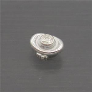 Sterling Silver Beads Yuanbao, approx 4.5-5mm