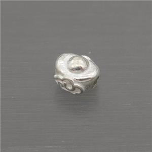 Sterling Silver Beads Yuanbao, approx 4mm