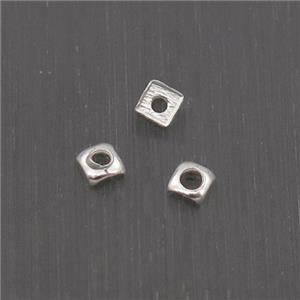 Sterling Silver Beads Spacer Square, approx 1.5mm