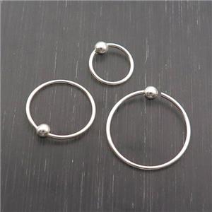 Sterling Silver Hoop Earring, approx 14mm