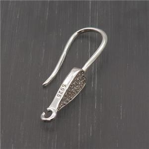 Sterling Silver Hook Earring Pave Zircon, approx 10-22mm