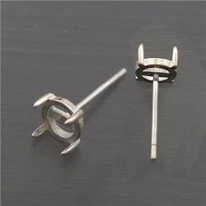 Sterling Silver Stud Earring With Pad, approx 5mm