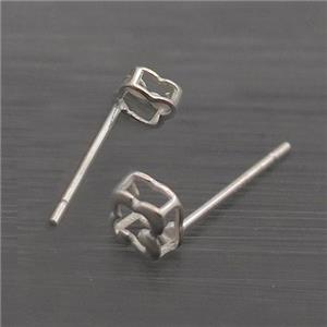 Sterling Silver Stud Earring With Pad, approx 4mm