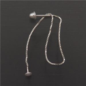 Sterling Silver Wire Earring Chain, approx 1mm, 10cm length