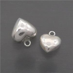 Sterling Silver Heart Pendant, approx 9mm