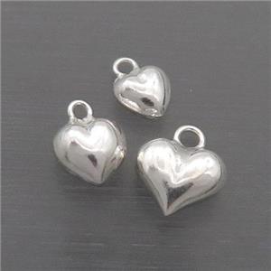 Sterling Silver Heart Pendant, approx 6mm