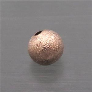 Sterling Silver Round Beads Brushed Rose Gold, approx 8mm