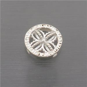 Sterling Silver Circle Beads, approx 11mm