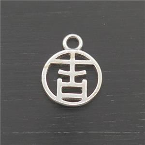 Sterling Silver Pendant Lucky, approx 6.8mm