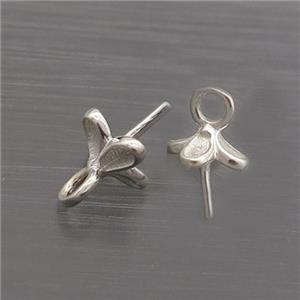 Sterling Silver Flower Pendant With Bail, approx 5mm