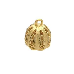 Sterling Silver Pendant Lotus Gold Plated, approx 7mm