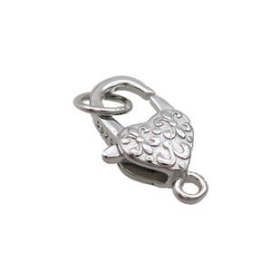 Sterling Silver Lobster Clasp Platinum Plated, approx 8-13mm