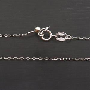 Sterling Silver Necklace Chain, approx 1mm, 40cm length