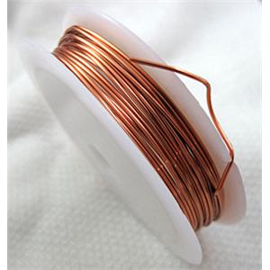 Jewelry binding copper wire, rose-coffee, 0.8mm thick, 4meters per roll