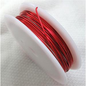 Jewelry binding copper wire, Red, 0.3mm thick, 25meters per roll