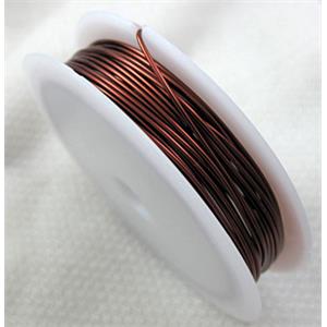 Jewelry binding copper wire, deep coffee, 0.8mm thick, 4meters per roll