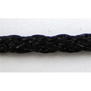 Twist Cotton Rattail Jewelry bindings wire, black, 2mm dia, approx 30yards per roll